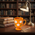 Retro Bloom Orange Pedestal Mug