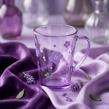 Lavender Blossom Tinted Glass Mug