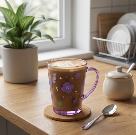 Lavender Blossom Tinted Glass Mug