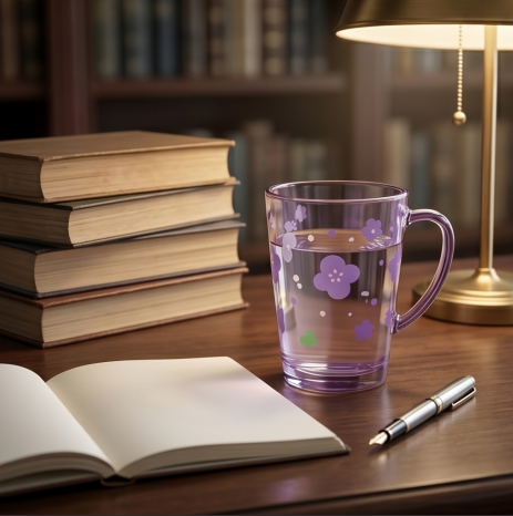 Lavender Blossom Tinted Glass Mug