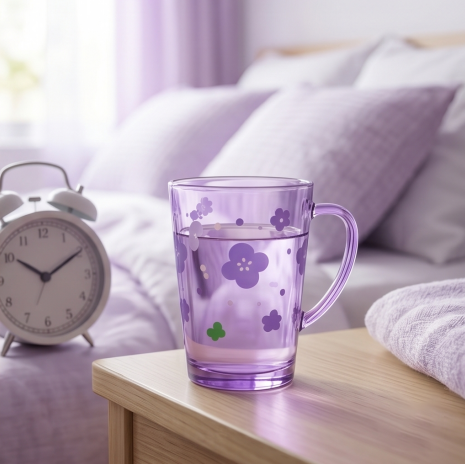 Lavender Blossom Tinted Glass Mug