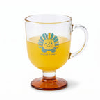 Cheerful Sunflower Pedestal Glass Mug