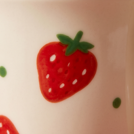 Sweet Strawberry Pedestal Ceramic Mug