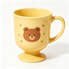 Sunny Yellow Bear Pedestal Ceramic Mug