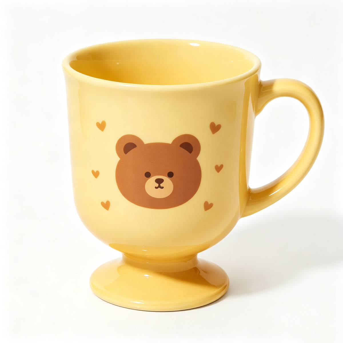 Sunny Yellow Bear Pedestal Ceramic Mug