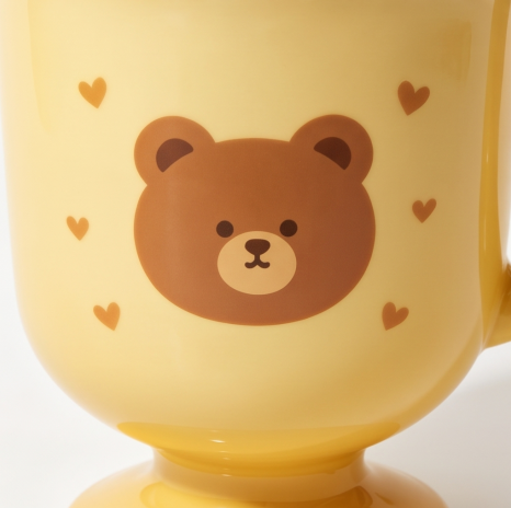 Sunny Yellow Bear Pedestal Ceramic Mug
