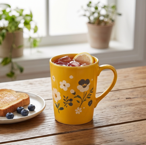 Sunny Meadow Floral Ceramic Mug