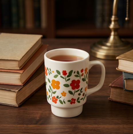 Vintage Bloom Stackable Ceramic Mug